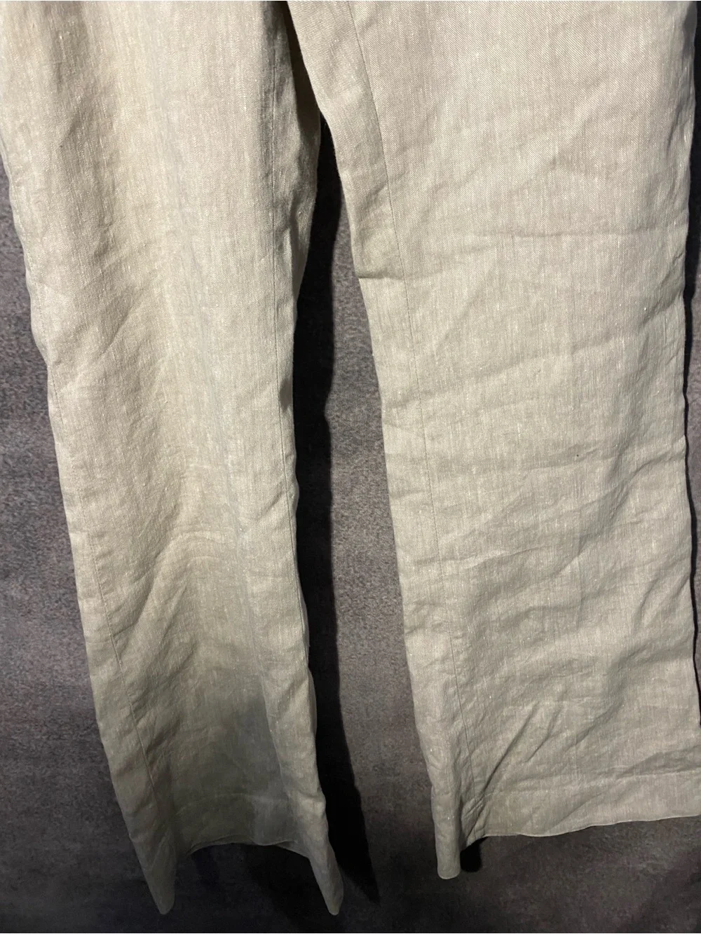 ⁠GAP Perfect Trouser Pants 4R Beige Tan Linen Blend Stretch Mid Rise Straight⁠